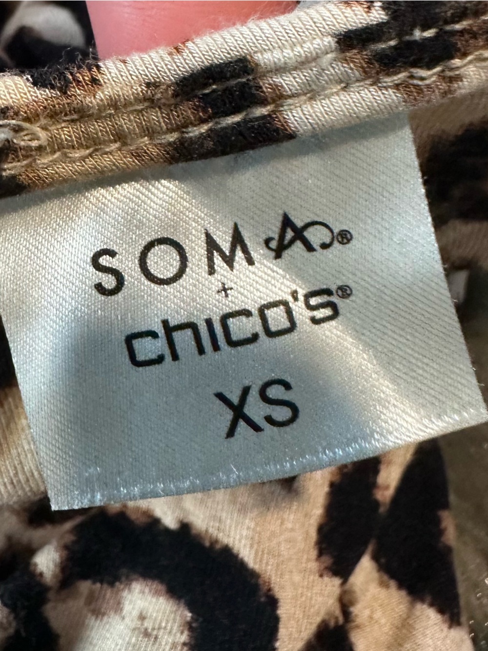 SOMA Chico's Cool Nights Leopard Sleep Shirt Size XS - Picture 7 of 8